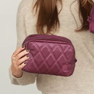 🦌🥑NWT‎ IHKWIP Cosmetic Case Pouch Quilted Merlot Purple